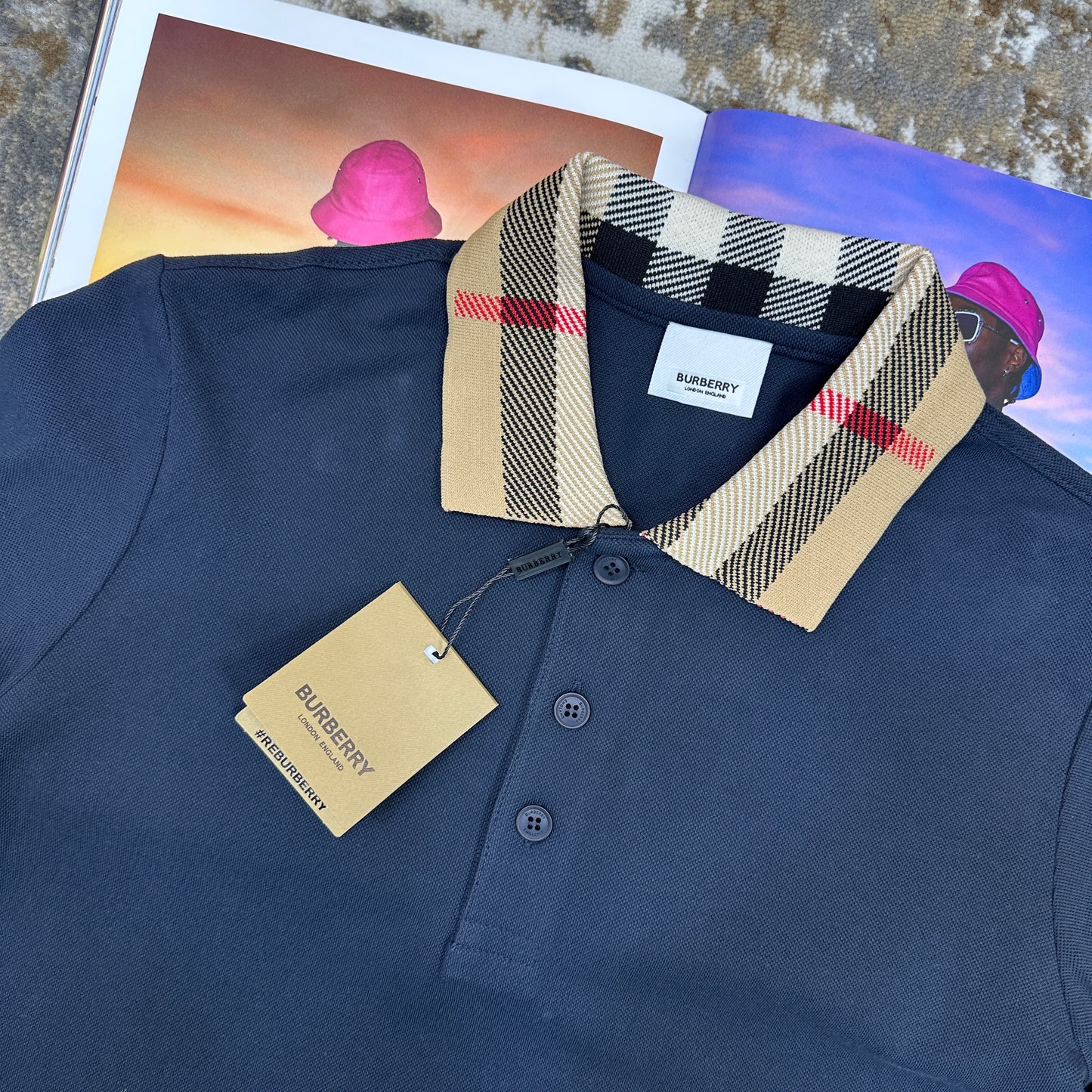 BURB LONG SLEEVE POLO - NAVY