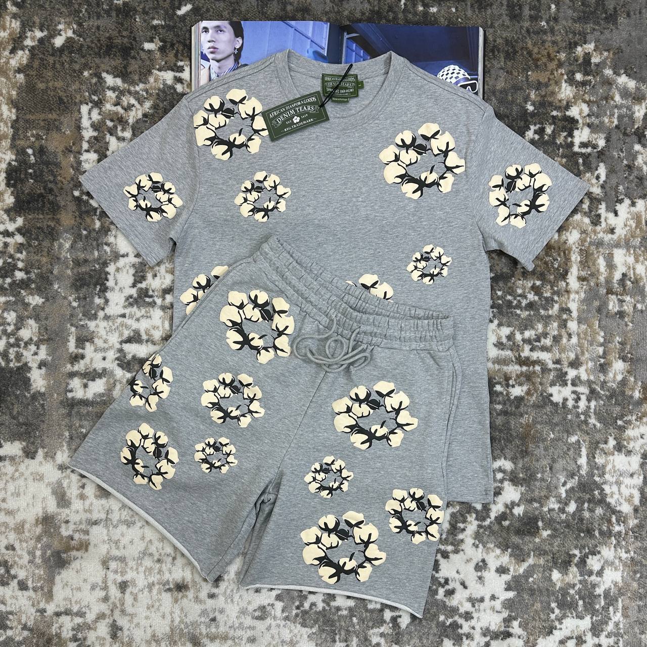 DENM TERS SHORT SET - GRAY