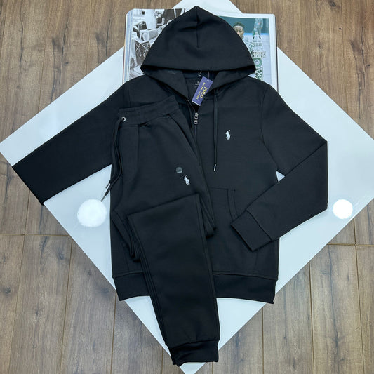 R LAUREN TRACK SUITE - BLACK