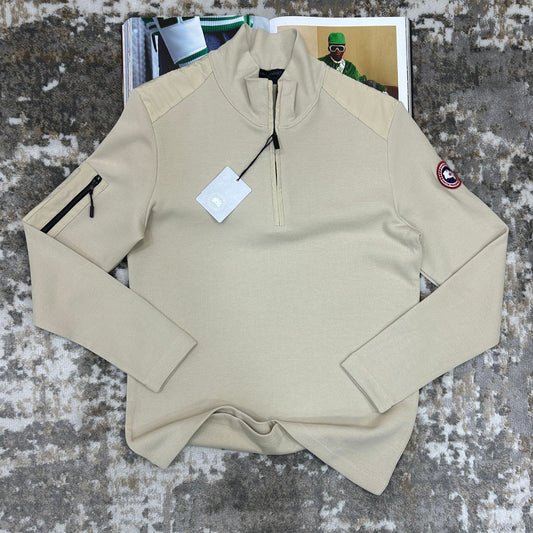CG  HALF ZIP JUMPER - CREAM