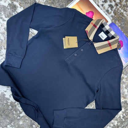 BURB LONG SLEEVE POLO - NAVY