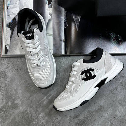 CHNEL LADIES TRAINER- BLACK- WHITE