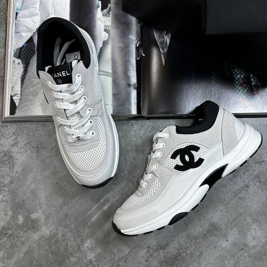CHNEL LADIES TRAINER- BLACK- WHITE