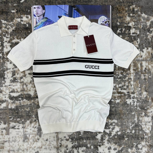 GUCI KNITTED POLO WHITE